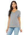 Ladies' Relaxed Heather CVC Jersey V-Neck T-Shirt