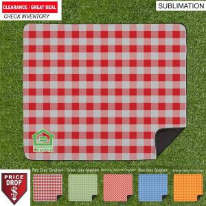 Water Repellent Microfiber Picnic Blanket with Checkered Pattern, 50"x60", Sublimated Edge to Edge 1